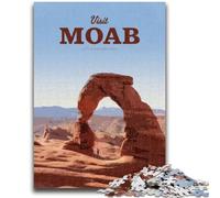 Puzzles pour Adultes 1000 pièces Visitez Moab 1000 pièces pour Adolescents, Anti-Stress Staycation Kill Time Interaction Parent-Enfant (50x75cm)