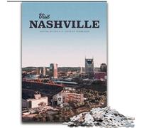 Puzzles pour Adultes 1000 pièces « Visitez Nashville », Un défi à compléter, mais Amusant et Humoristique, décoration d'intérieur et Cadeaux Uniques (50x75cm), 1000 pièces