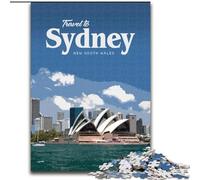 Puzzles pour Adultes 1000 pièces Visitez Sydney, Un Jeu Stimulant et Un Jeu Familial idéal comme Cadeau pour Toute la Famille (50x75cm) 1000 pièces