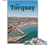 Puzzles pour Adultes 1000 pièces : Visitez Torquay Difficile à réaliser, mais Amusant et Humoristique Affiche et fiche de Questions-réponses Assorties (26x38cm) 1000 pièces