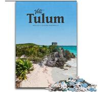 Puzzles pour Adultes 1000 pièces Visitez Tulum, Un Jeu Stimulant et Un Jeu Familial idéal comme Cadeau pour Toute la Famille (50x75cm) 1000 pièces