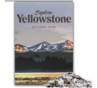Puzzles pour Adultes 1000 pièces Visitez Yellowstone, Jeu éducatif Familial avec pièces entièrement emboîtables de Formes aléatoires (38x52cm) 1000 pièces