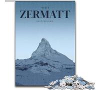 Puzzles pour Adultes 1000 pièces Visitez Zermatt Jouets éducatifs Décoration intérieure Unique et Cadeaux pour Les 14 Ans et Plus (26x38cm) 1000 pièces