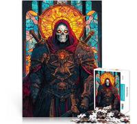 Puzzles pour Adultes 1000 pièces Vitrail du Paladin Mort Fait de Bois，pour et à partir de 14 Ans et Plus Jeux Amusants en Famille Cadeaux de Jeux de Noël。Taille：50x75cm/19.6x29.5pouce