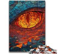 Puzzles pour Adultes 1000 pièces Vitrail Œil de Dragon Aide Le Cerveau à exercer Jouets addictifs pour cultiver la Patience Interaction Parent-Enfant 26x38cm