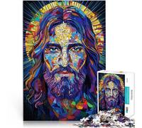 Puzzles pour Adultes 1000 pièces Vitrail Jésus Difficile à réaliser mais Amusant et Humoristique Jeu de défi Unique 38x26cm