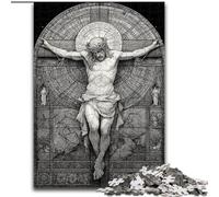 Puzzles pour Adultes 1000 pièces Vitrail Jésus, Jouet éducatif et décompressant, Cadeau d'anniversaire, Cadeaux (Taille 26x38cm)