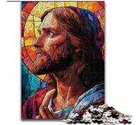 Puzzles pour Adultes 1000 pièces, vitrail Jésus, Jouet éducatif et décompressant, idéal comme Cadeau pour Toute la Famille (Taille 26x38cm)