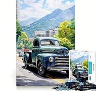 Puzzles pour Adultes 1000 pièces Voiture Aquarelle Jeu d'ajustement précis Casse-tête Cadeau Moment de détente et de Divertissement Cadeau Artistique de Noël (50x75cm)