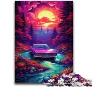 Puzzles pour Adultes 1000 pièces Voiture néon dans la Nature Anti-Stress Staycation Tuer Le Temps Décoration Parfaite pour Les 14 Ans et Plus 50x75cm