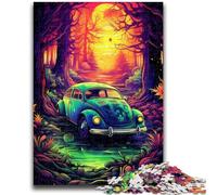 Puzzles pour Adultes 1000 pièces Voiture néon dans la Nature pour Les 14 Ans et Plus Jouet éducatif intellectuel décompressant Excellent Cadeau 50x75cm