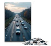 Puzzles pour Adultes 1000 pièces Voitures sur l'autoroute Puzzle Impossible Jeu Familial Soulagement du Stress Défi Difficile 1000 pièces (75 x 50 cm)