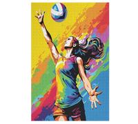 Puzzles pour Adultes 1000 Pièces Volley-Ball Puzzles pour Adultes Et Enfants Puzzles en Bois Excellent Cadeau pour Les Adultes (78×53cm)