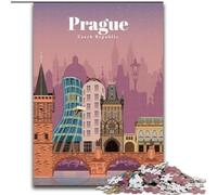 Puzzles pour Adultes 1000 pièces Voyage à Prague Jeu Stimulant et Jeu Familial idéal comme Cadeau pour Toute la Famille (50x75cm) 1000 pièces