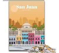 Puzzles pour Adultes 1000 pièces Voyage à San Juan Staycation Kill Time avec pièces entièrement emboîtables de Formes aléatoires (50x75cm) 1000 pièces