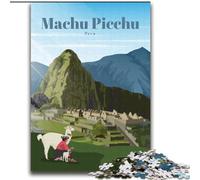 Puzzles pour Adultes 1000 pièces Voyage au Machu Picchu Difficile à compléter mais Amusant et Humoristique avec Affiche Assortie et Feuille de Questions (38x52cm) 1000 pièces