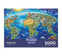 Puzzles pour Adultes 1000 pièces Voyage Autour du Monde Puzzles Jeu Stimulant Casse-tête 1000 pièces (75 x 50 cm)