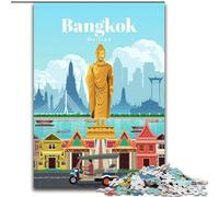 Puzzles pour Adultes 1000 pièces, Voyage Difficile à Bangkok, Jouets éducatifs, Jeux familiaux, Jeu éducatif pour Anniversaire, Noël (50x75cm), 1000 pièces