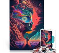 Puzzles pour Adultes 1000 pièces Voyage Mental psychédélique Fabriqué en Carton pour Les 14 Ans et Plus Casse-tête Jeux de Famille Cadeaux de Noël et d'anniversaire。Taille:38x52cm/14.96x20.47pouce