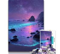 Puzzles pour Adultes 1000 pièces, Vue Nocturne de la Voie lactée sur la Plage, Jeux Amusants, Chaque pièce est Unique - Jeu Familial Stimulant et Amusant (Taille 38x26cm)
