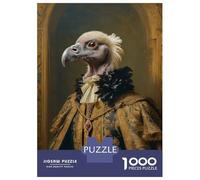 Puzzles pour Adultes 1000 Pièces Vulture in Royal Attire Puzzle pour Adultes Jeu Familial Découpe De Précision Cadeaux Uniques d'anniversaire Et De Noël 38x26cm/1000pcs