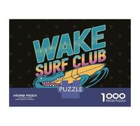 Puzzles pour Adultes 1000 Pièces Wake Surf Club Logo Puzzle pour Adultes Jeu De Réflexion Une Œuvre d'art Activités Amusantes À La Maison 52x38cm/1000pcs