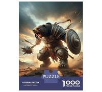 Puzzles pour Adultes 1000 Pièces Warrior Bear Armor Puzzle pour Adultes, Jouet, Décoration Murale, Cadeaux pour Femmes, Cadeaux Uniques pour Anniversaire Et Noël 70x50cm/1000pcs