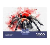 Puzzles pour Adultes 1000 Pièces Watercolor Tarantula with Red Splashes Puzzles pour Adultes pour S'amuser en Famille Un Défi À Relever Apprentissage Jouets Éducatifs 38x26cm/1000pcs