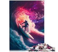 Puzzles pour Adultes 1000 pièces Wave Surfing Astronaut Hand Speed Competition 26x38cm à Offrir en Cadeau à Toute la Famille
