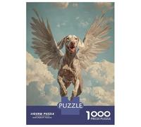 Puzzles pour Adultes 1000 Pièces Weimaraner Angel Pet Loss Remembrance Art Dog with Wings Puzzle pour Adultes, Jeu De Réflexion, Cadeaux pour Femmes, Activités Amusantes À La Maison 52x38cm/1000pcs