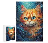 Puzzles pour adultes 1000 pièces Whimsical Cat Portrait Puzzles pour adolescents, jouets de bricolage, cadeaux pour femmes, convient également comme cadeau pour toute la famille 1000 pièces