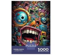Puzzles pour Adultes 1000 Pièces Whimsical Monster Mash-Up Art Print Puzzles pour Adultes - Jeu De Réflexion, Analyse Et Logique - Cadeau Anti-Stress 52x38cm/1000pcs
