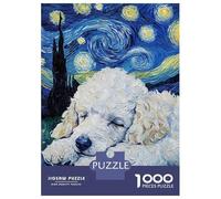 Puzzles pour Adultes 1000 Pièces White Poodle Puppy Sleeping Puzzles pour Adolescents : Améliorent La Mémoire, Entraînent Le Cerveau Et La Dextérité, Cadeaux Anti-Stress 38x26cm/1000pcs