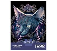 Puzzles pour Adultes 1000 Pièces Wild Black Wolf Halloween Puzzles pour Adultes Jeu Manuel Décoration Parfaite Activités Amusantes À La Maison 38x26cm/1000pcs