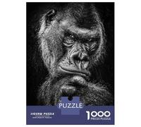 Puzzles pour Adultes 1000 Pièces Wild Gorilla Face Poster Puzzle Adulte Jeu Manuel Assemblage De Motifs Difficile À Compléter 52x38cm/1000pcs