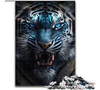 Puzzles pour Adultes 1000 pièces Wild Wild Tiger Blue Eyes, Anti-Stress avec pièces entièrement emboîtables de Formes aléatoires pour Les Enfants de 14 Ans et Plus (Taille 50x75cm)