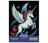 Puzzles pour Adultes 1000 Pièces Winged Unicorn in Starry Night Puzzle pour Adultes, Jeu De Réflexion, Cadeau d'anniversaire, Défi Éducatif 38x26cm/1000pcs