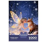 Puzzles pour Adultes 1000 Pièces Winter Fairy with Fox in Snowy Forest Puzzle Adulte - Jeu De Réflexion - Améliore La Mémoire - Réduit Le Stress - Cadeaux 52x38cm/1000pcs