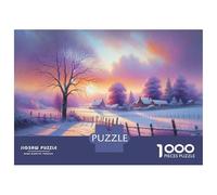 Puzzles pour Adultes 1000 Pièces Winter Scene with Snowy Trees Puzzles pour Adultes pour S'amuser en Famille Activités Amusantes À La Maison Jeu Familial Stimulant 52x38cm/1000pcs
