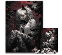 Puzzles pour Adultes 1000 pièces Wolf Girl Puzzles pour Adultes Soirée de Jeux en Famille Amusant Œuvre décorative DIY 1000 pièces (38 x 26 cm)