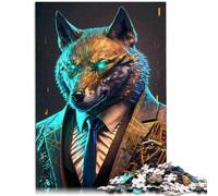 Puzzles pour Adultes 1000 pièces Wolf Manager Suit Difficile Dur Puzzle 26x38cm Soulagement du Stress Staycation Tuez Le Temps pour Les 14 Ans et Plus