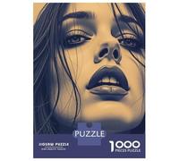 Puzzles pour Adultes 1000 Pièces Womans Face Close-Up Puzzle pour Adultes Jeu De Réflexion Une Œuvre d'art Activités Amusantes À La Maison 52x38cm/1000pcs