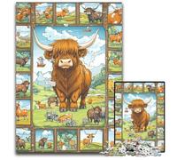 Puzzles pour Adultes 1000 pièces Yak Collage Puzzles en Bois Décoration DIY, Défi cérébral, pour Adultes, Famille, Cadeau de Vacances 50X75CM