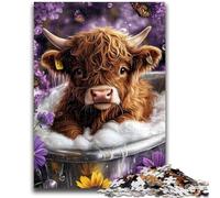 Puzzles pour Adultes 1000 pièces Yak prenant Un Bain Aide Le Cerveau à exercer Jouets addictifs pour cultiver la Patience Une œuvre d'art 38x26cm