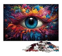 Puzzles pour Adultes 1000 pièces Yeux d'art colorés Décoration de la Maison Puzzles Cadeaux de Noël 1000 pièces (75 x 50 cm)