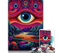 Puzzles pour Adultes 1000 pièces Yeux psychédéliques, Aide Le Cerveau à exercer des Jouets addictifs pour cultiver la Patience, Cadeau d'anniversaire (38x26cm)