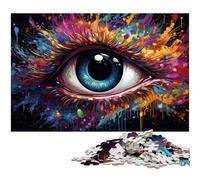 Puzzles pour Adultes 1000 pièces Yeux psychédéliques colorés Décoration de la Maison Puzzles Cadeaux de Noël 1000 pièces (75 x 50 cm)