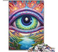 Puzzles pour Adultes 1000 pièces Yeux psychédéliques Puzzle Un Casse-tête Stimulant pour Les Adolescents, Une soirée de Jeux en Famille Amusante (Taille : 26x38cm)