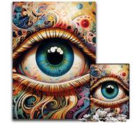 Puzzles pour Adultes 1000 pièces Yeux psychédéliques Puzzles Décoration d'intérieur colorée et Jeu Familial interactif, 26x38cm / 10,23x14,96 Pouces