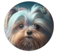 Puzzles pour Adultes 1000 pièces Yorkshire Terrier Mignon Puzzles Ronds 1000 pièces pour Adultes Casse-tête Stimulant pour Adolescents, soirée de Jeux en Famille Amusante (Taille 67,5 x 67,5 cm)